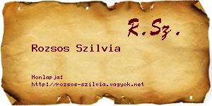 Rozsos Szilvia névjegykártya
