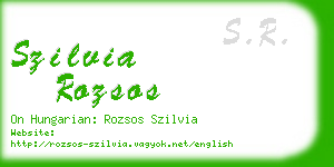 szilvia rozsos business card
